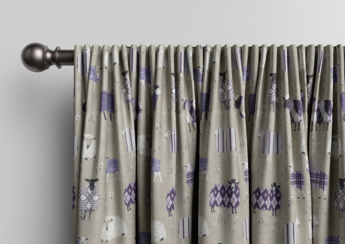 Baa Baa, Lavender - Made to Measure Curtains - Image 9